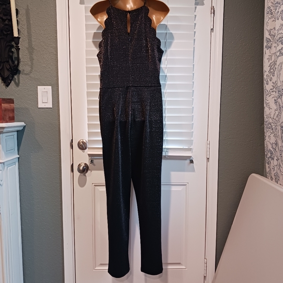 Black Sparkly Jumpsuit Pockets Size 13 - Picture 4 of 15